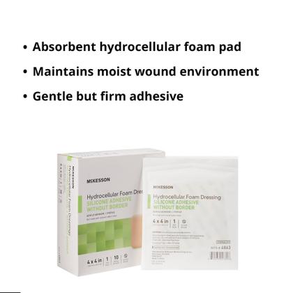 Imagem de Molhos de espuma hidrocelular McKesson Silicone 10 unidades