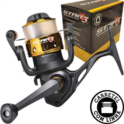 Imagem de Molinete De Pesca Star3 Marine Sports 3rol 5.21 Com Linha