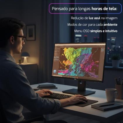 Imagem de Monitor 24" HQ Pro, 100Hz, FullHD+ 1920x1080, Widescreen, HDMI, VGA, VESA, Ajuste de inclinação - M24100HQ