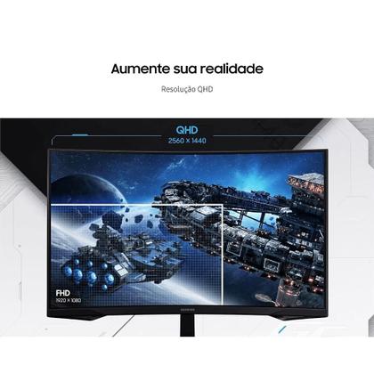 Imagem de Monitor 27" Gamer Samsung Odyssey G5, Tela curva VA, 165Hz, QHD (2.560 x 1.440), 1ms, HDR10, Freesync, LS27CG552ELMZD
