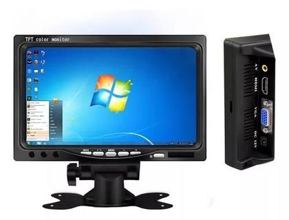 Imagem de Monitor 7 polegadas full hd com vga e hdmi para monitoramento cftv e automotivo