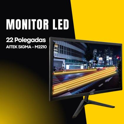 Imagem de Monitor Aitek 22 Polegadas Full HD LED 60Hz HDMI VGA Design Moderno