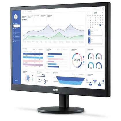 Imagem de Monitor AOC 18.5 E970SWHNL HDMI VGA 18.5 LED HD 60Hz Widescreen Preto