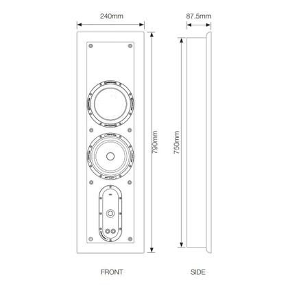 Imagem de Monitor Audio SoundFrame 2 - Caixa acústica On-Wall 3 vias 100w 8 ohms (UN) Preto