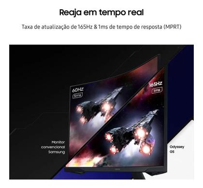 Imagem de Monitor Curvo Gamer Samsung Odyssey G5 32'', Qhd, 165hz, 1ms