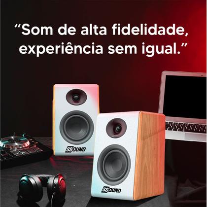 Imagem de Monitor de Áudio Ssound SS-003 80W RMS Bluetooth/Optical/USB/RCA-Branco
