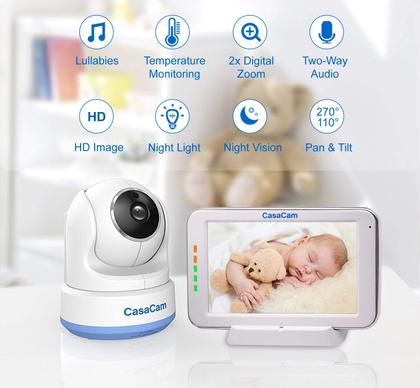 Imagem de Monitor de Bebê CasaCam BM200 - Tela de 5 Polegadas com Câmera HD