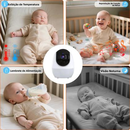 Imagem de Monitor De Bebê Mini PTZ De 4.3 Polegadas Com Luz Noturna Áudio Bidirecional Visualização Remota APP