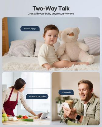 Imagem de Monitor de Bebê TOAIOHO WiFi com Tela de 4,3", Câmera e Áudio - Visão Noturna