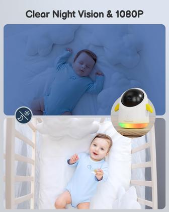 Imagem de Monitor de Bebê TOAIOHO WiFi com Tela de 4,3", Câmera e Áudio - Visão Noturna