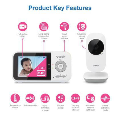 Imagem de Monitor de Bebê VTech VM819 com Tela de 2,8 Polegadas e Visão Noturna
