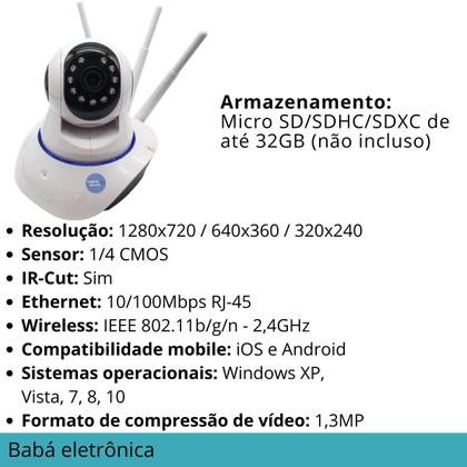 Imagem de Monitor de Bebê Wifi 3 Antenas Visão Noturna 360