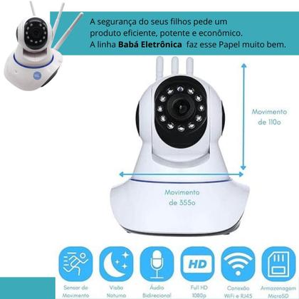 Imagem de Monitor de Bebê Wifi 3 Antenas Visão Noturna 360