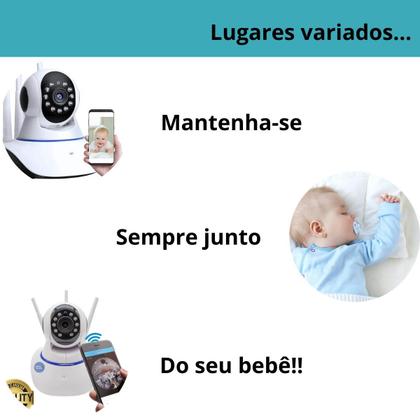 Imagem de Monitor de Bebê Wifi 3 Antenas Visão Noturna 360