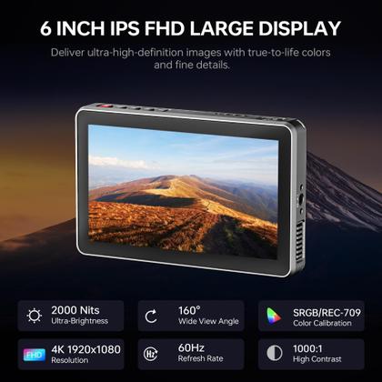 Imagem de Monitor de campo de câmera VILTROX DC-X2 6 polegadas 2000 Nits HDR