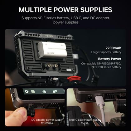 Imagem de Monitor de campo de câmera VILTROX DC-X3 2000Nits tela sensível ao toque de 6 polegadas