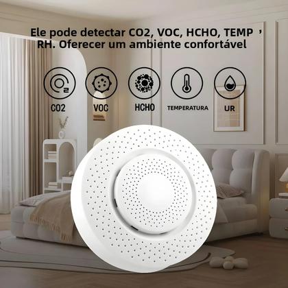 Imagem de Monitor De Qualidade Do Ar Inteligente WiFi Zigbee Sensor De Formaldeído CO2 Temperatura Umidade