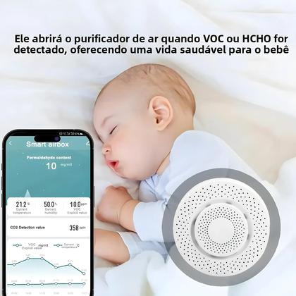 Imagem de Monitor De Qualidade Do Ar Inteligente WiFi Zigbee Sensor De Formaldeído CO2 Temperatura Umidade