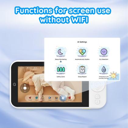 Imagem de Monitor de vídeo para bebês Ellie Full AI Function com câmera e áudio