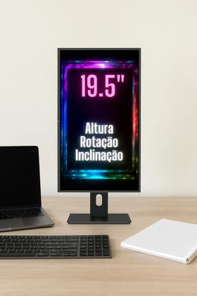 Imagem de Monitor fox 19,5 polegadas led ajuste altura tela gira 90 vertical inclinaçâo hd 75hz