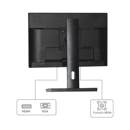 Imagem de Monitor fox 19,5 polegadas led ajuste altura tela gira 90 vertical inclinaçâo hd 75hz