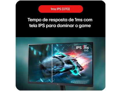 Imagem de Monitor Gamer 180Hz UltraGear 1ms (GtG) LG 24GS60F-B 24" Full HD IPS NVIDIA G-SYNC AMD FreeSync HDR10 sRGB 99% HDMI DisplayPort