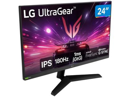 Imagem de Monitor Gamer 180Hz UltraGear 1ms (GtG) LG 24GS60F-B 24" Full HD IPS NVIDIA G-SYNC AMD FreeSync HDR10 sRGB 99% HDMI DisplayPort