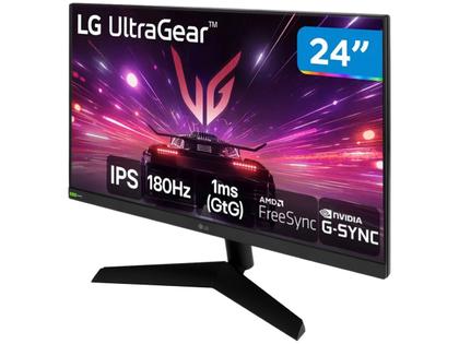 Imagem de Monitor Gamer 180Hz UltraGear 1ms (GtG) LG 24GS60F-B 24" Full HD IPS NVIDIA G-SYNC AMD FreeSync HDR10 sRGB 99% HDMI DisplayPort