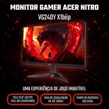Monitor Gamer Acer Nitro 23.8” Full HD LED IPS 200 Hz 1ms VG240Y