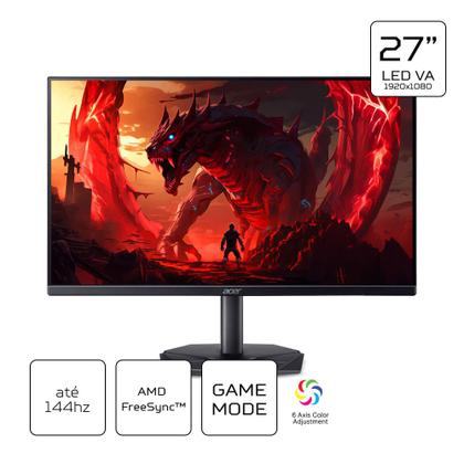 Imagem de Monitor Gamer Acer Nitro KG0 KG270 P0bi 27" Full HD 144Hz