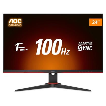 Imagem de Monitor Gamer AOC 23.8", Full HD, 100Hz, 1ms, IPS, DisplayPort e HDMI, Adaptive-Sync, - 24G2E1