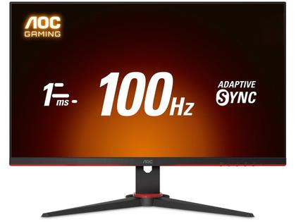 Imagem de Monitor Gamer AOC 23.8", Full HD, 100Hz, 1ms, IPS, DisplayPort e HDMI, Adaptive-Sync, Preto - 24G2E1