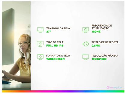 Imagem de Monitor Gamer AOC 27" Full HD 180Hz Gaming G4 27G4/P HDMI DisplayPort Base Ajustável