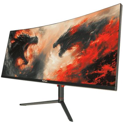 Imagem de Monitor Gamer Curvo PCFort W340I165 34" Ultrawide QHD 1ms 165Hz 99% sRGB 2xDisplay Port 2xHDMI 4xUSB Free-sync/Gsync HDR