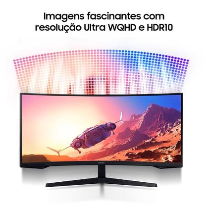 Imagem de Monitor Gamer Curvo Samsung Odyssey G5 34", WQHD, 165Hz, 1ms, FreeSync Premium, HDR10 - LC34G55TWWLMZD