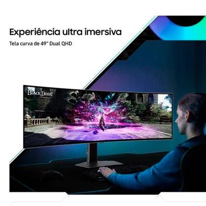 Imagem de Monitor Gamer Curvo Samsung Odyssey OLED G9 49", DQHD, 240Hz, 0.03ms, FreeSync Premium Pro, G-Sync, Altura Ajustável, Som integrado - LS49CG930SLMZD