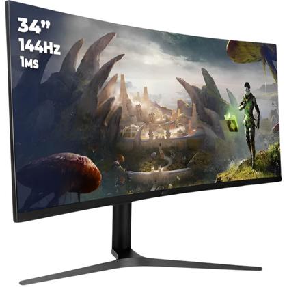 Imagem de Monitor Gamer Curvo Ultra Wide 34 Resolução Quad HD 3440x1440p VA 165Hz 1ms de Resposta Com Suporte VESA 75x75