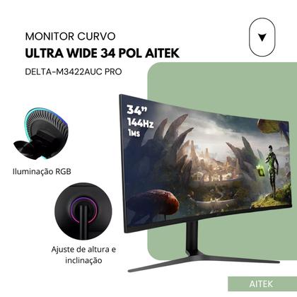 Imagem de Monitor Gamer Curvo Ultra Wide 34 Resolução Quad HD 3440x1440p VA 165Hz 1ms de Resposta Com Suporte VESA 75x75