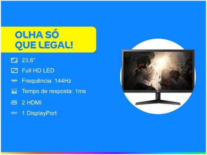 Monitor Gamer LG 24GL600F 23,6” LED Full HD - HDMI 144Hz 1ms