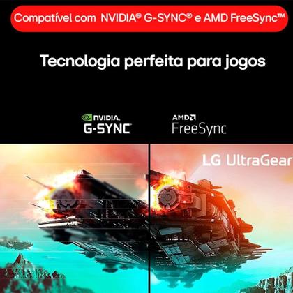 Imagem de Monitor Gamer LG UltraGear 24", FHD, 180Hz, 1ms, IPS, DP e HDMI, HDR10, FreeSync, G-Sync - 24GS60F-B
