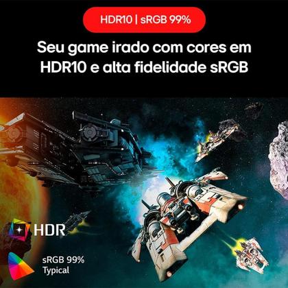 Imagem de Monitor Gamer LG UltraGear 24", FHD, 180Hz, 1ms, IPS, DP e HDMI, HDR10, FreeSync, G-Sync - 24GS60F-B