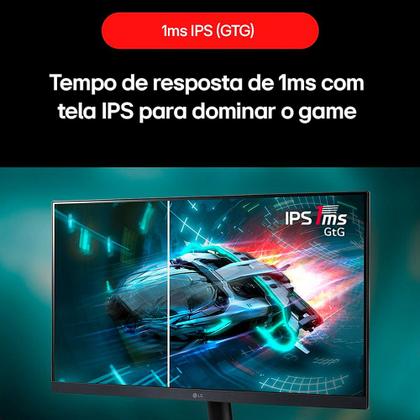 Imagem de Monitor Gamer LG Ultragear 24 Full HD 180Hz 1MS HDMI DP IPS HDR Freesync G-Sync Preto
