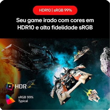 Imagem de Monitor Gamer LG UltraGear 27", FHD, 180Hz, 1ms, IPS, DP e HDMI, HDR10, FreeSync, G-Sync - 27GS60F-B