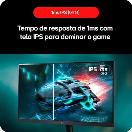 Imagem de Monitor Gamer LG UltraGear 27", FHD, 180Hz, 1ms, IPS, DP e HDMI, HDR10, FreeSync, G-Sync - 27GS60F-B