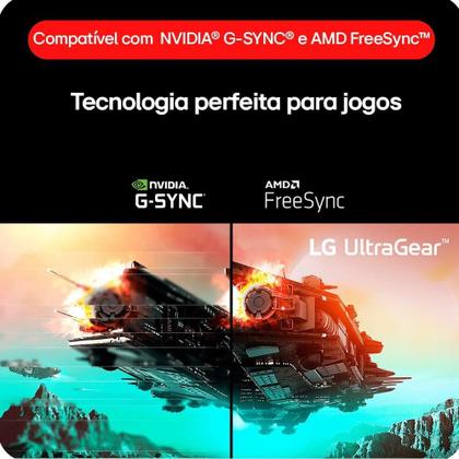 Imagem de Monitor Gamer LG UltraGear 27", FHD, 180Hz, 1ms, IPS, DP e HDMI, HDR10, FreeSync, G-Sync - 27GS60F-B