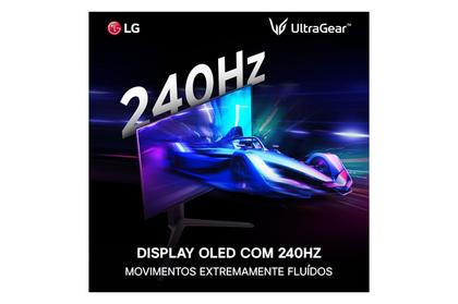Imagem de Monitor Gamer LG UltraGear OLED  Tela OLED 27”, QHD, HDR400, True black, 1.5M:1, 240Hz, 0,03ms (GtG), NVIDIA G-SYNC  27GS95QE-B