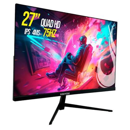 Imagem de Monitor Gamer Rise Mode 27" 2K, 75hz, 4ms, IPS, Preto, HDMI e DisplayPort, sRGB 99%, Suporte Vesa - RM-MOG-27F752K-B