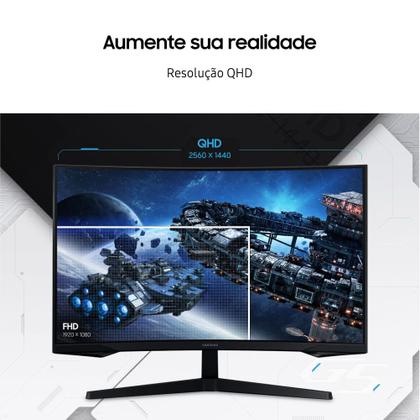 Imagem de Monitor Gamer Samsung Odyssey G5 27", QHD, 165Hz, 1ms, Freesync, HDMI, DP