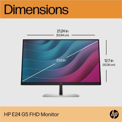 Monitor HP 23.8 Polegadas E24 G5 Full HD Pivot e Ajuste de Altura