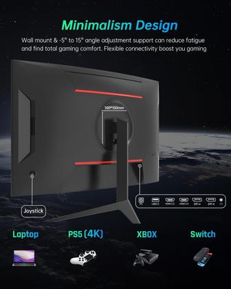 Imagem de Monitor KTC Gaming de 27 polegadas 1440P curvo 170 Hz FreeSync/G-Sync
